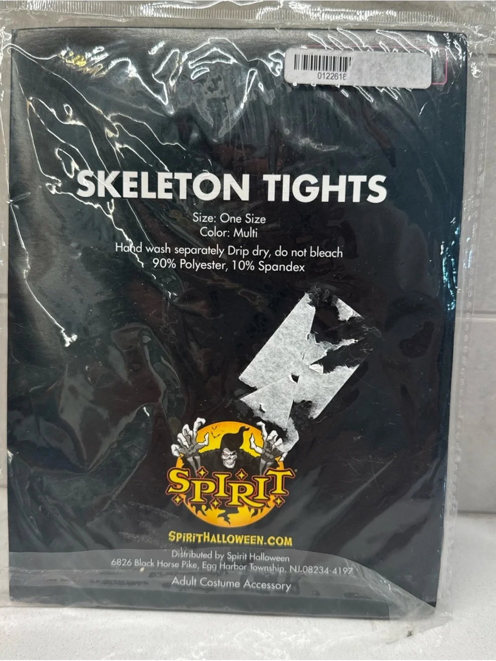 NWT Spirit Skeleton Tights with Rose Accent - Black & White